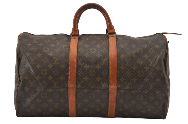 Authentic Louis Vuitton Monogram Keepall 50 Travel Boston Bag Old Model LV 1918I