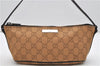 Authentic GUCCI Hand Bag GG Canvas Leather 07198 Brown 1919D