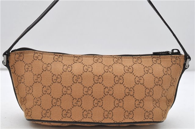 Authentic GUCCI Hand Bag GG Canvas Leather 07198 Brown 1919D