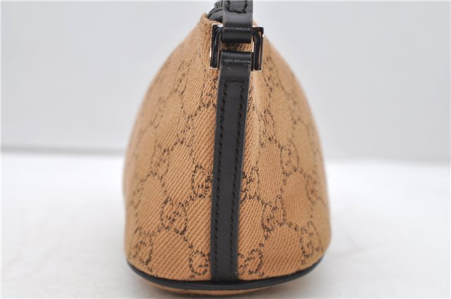 Authentic GUCCI Hand Bag GG Canvas Leather 07198 Brown 1919D
