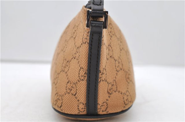 Authentic GUCCI Hand Bag GG Canvas Leather 07198 Brown 1919D