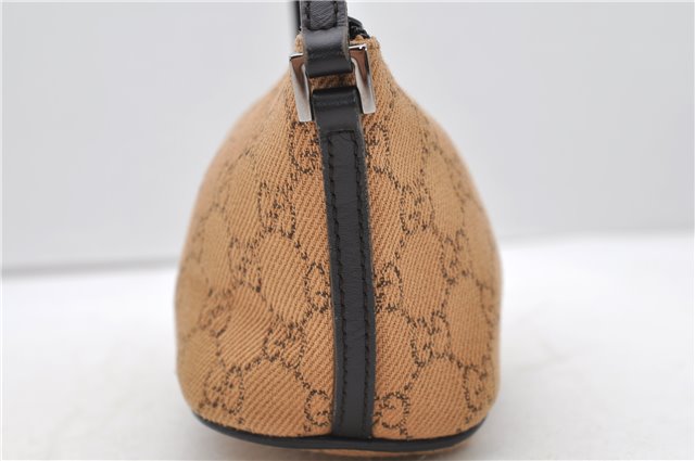 Authentic GUCCI Hand Bag GG Canvas Leather 07198 Brown 1919D