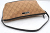 Authentic GUCCI Hand Bag GG Canvas Leather 07198 Brown 1919D