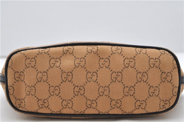Authentic GUCCI Hand Bag GG Canvas Leather 07198 Brown 1919D