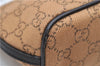 Authentic GUCCI Hand Bag GG Canvas Leather 07198 Brown 1919D