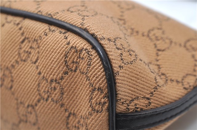 Authentic GUCCI Hand Bag GG Canvas Leather 07198 Brown 1919D