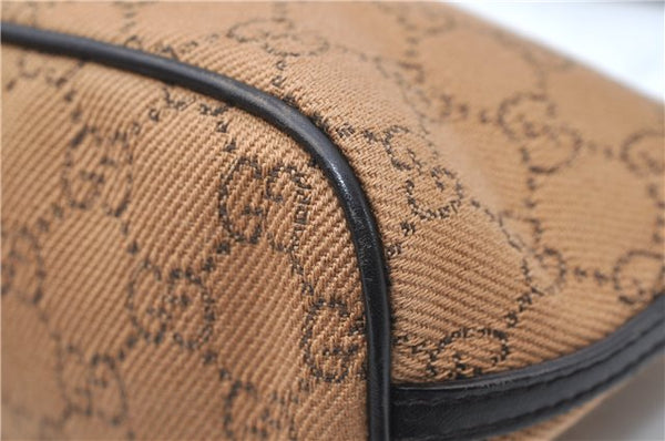 Authentic GUCCI Hand Bag GG Canvas Leather 07198 Brown 1919D