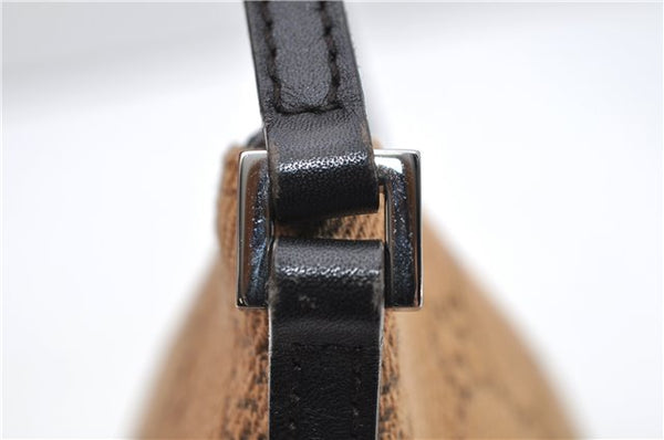 Authentic GUCCI Hand Bag GG Canvas Leather 07198 Brown 1919D