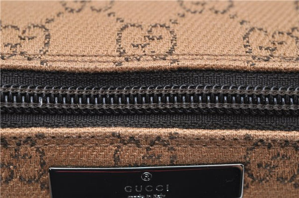 Authentic GUCCI Hand Bag GG Canvas Leather 07198 Brown 1919D