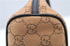 Authentic GUCCI Hand Bag GG Canvas Leather 07198 Brown 1919D