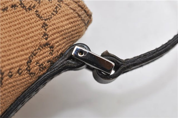 Authentic GUCCI Hand Bag GG Canvas Leather 07198 Brown 1919D