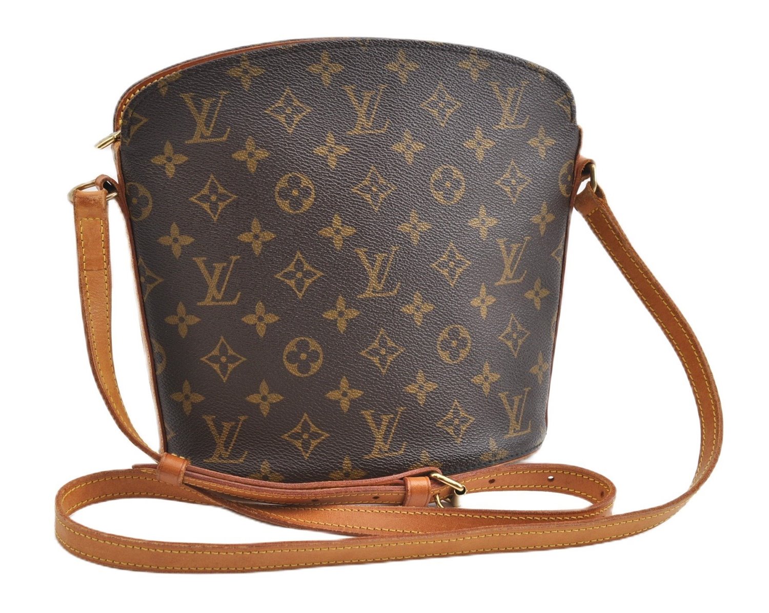 Authentic Louis Vuitton Monogram Drouot Shoulder Cross Body Bag M51290 LV 1919G