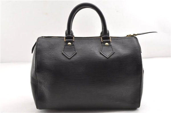 Authentic Louis Vuitton Epi Speedy 25 Hand Boston Bag Black M59032 LV 1920G