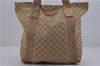 Authentic GUCCI Vintage Shoulder Tote Bag GG Canvas Leather 189669 Beige 1921D