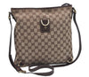 Authentic GUCCI Abbey Shoulder Cross Body Bag GG Canvas Leather Brown 1922D