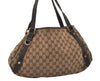 Authentic GUCCI Abbey Shoulder Tote Bag GG Canvas Leather 130736 Brown 1924I