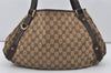 Authentic GUCCI Abbey Shoulder Tote Bag GG Canvas Leather 130736 Brown 1924I