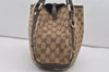 Authentic GUCCI Abbey Shoulder Tote Bag GG Canvas Leather 130736 Brown 1924I