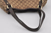 Authentic GUCCI Abbey Shoulder Tote Bag GG Canvas Leather 130736 Brown 1924I
