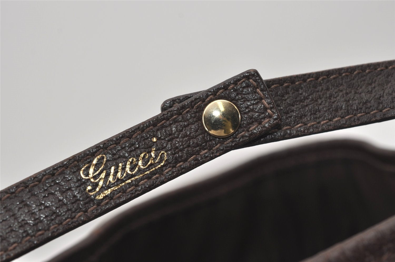 Authentic GUCCI Abbey Shoulder Tote Bag GG Canvas Leather 130736 Brown 1924I