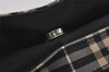 Authentic BURBERRY BLUE LABEL Check Hand Bag Nylon Leather Navy Blue Black 1925I