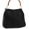 Authentic GUCCI Bamboo Vintage Shoulder Hand Bag Suede Leather Black 1927G