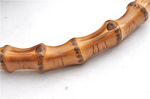 Authentic GUCCI Bamboo Vintage Shoulder Hand Bag Suede Leather Black 1927G