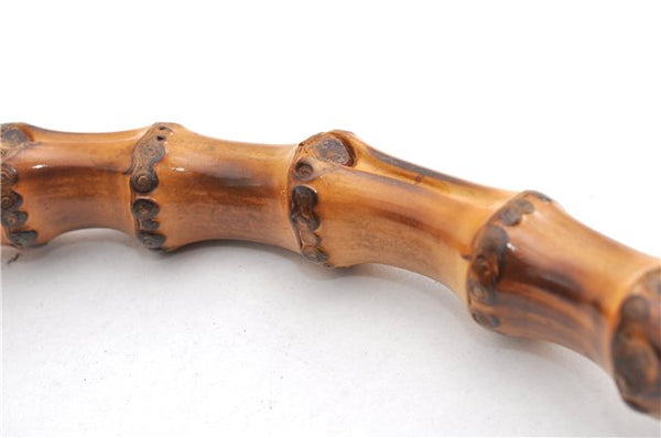 Authentic GUCCI Bamboo Vintage Shoulder Hand Bag Suede Leather Black 1927G