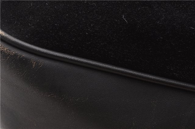 Authentic GUCCI Bamboo Vintage Shoulder Hand Bag Suede Leather Black 1927G