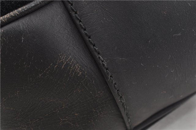 Authentic GUCCI Bamboo Vintage Shoulder Hand Bag Suede Leather Black 1927G