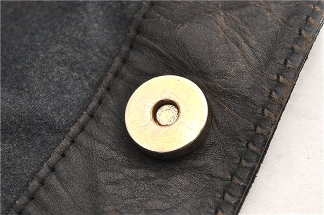 Authentic GUCCI Bamboo Vintage Shoulder Hand Bag Suede Leather Black 1927G