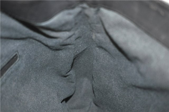 Authentic GUCCI Bamboo Vintage Shoulder Hand Bag Suede Leather Black 1927G