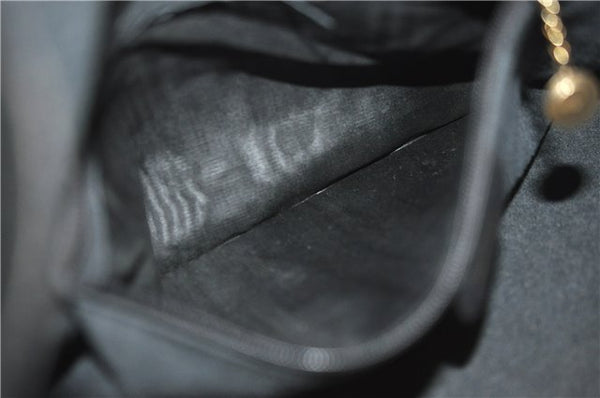 Authentic GUCCI Bamboo Vintage Shoulder Hand Bag Suede Leather Black 1927G