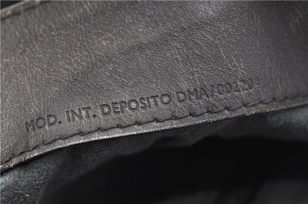 Authentic GUCCI Bamboo Vintage Shoulder Hand Bag Suede Leather Black 1927G