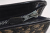 Authentic Christian Dior Trotter Clutch Bag Purse Canvas Leather Blue 1927I
