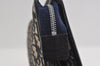 Authentic Christian Dior Trotter Clutch Bag Purse Canvas Leather Blue 1927I