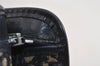 Authentic Christian Dior Trotter Clutch Bag Purse Canvas Leather Blue 1927I