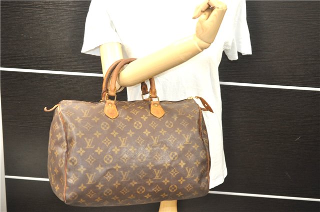 Authentic Louis Vuitton Monogram Speedy 35 Hand Bag M41524 LV 1928D