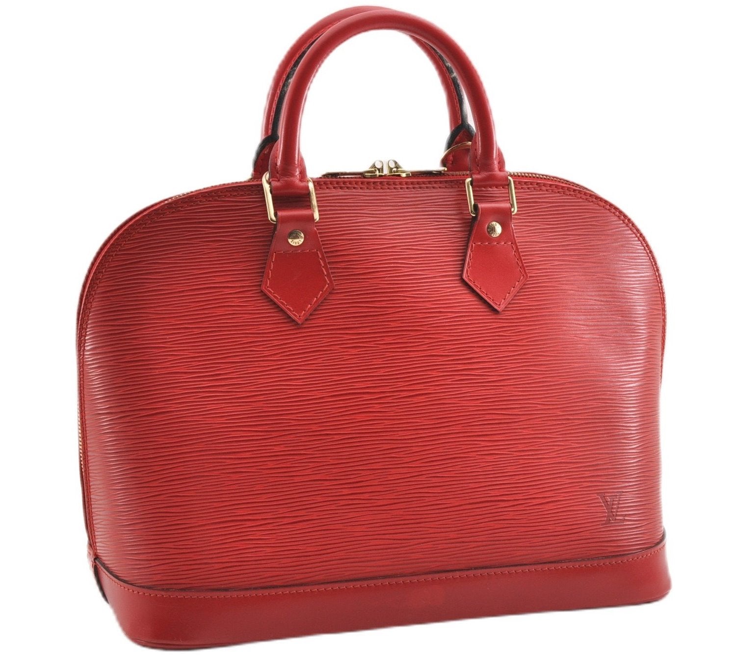 Authentic Louis Vuitton Epi Alma PM Hand Bag Red M52147 LV 1930G