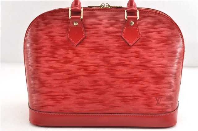 Authentic Louis Vuitton Epi Alma PM Hand Bag Red M52147 LV 1930G