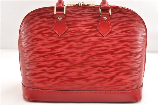 Authentic Louis Vuitton Epi Alma PM Hand Bag Red M52147 LV 1930G