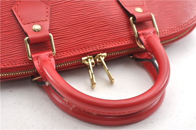 Authentic Louis Vuitton Epi Alma PM Hand Bag Red M52147 LV 1930G