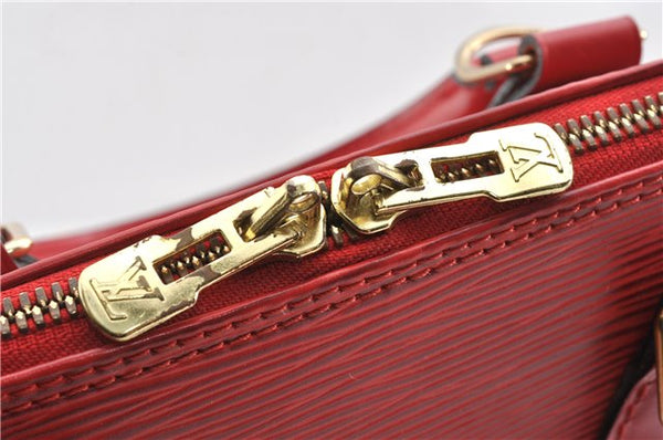 Authentic Louis Vuitton Epi Alma PM Hand Bag Red M52147 LV 1930G