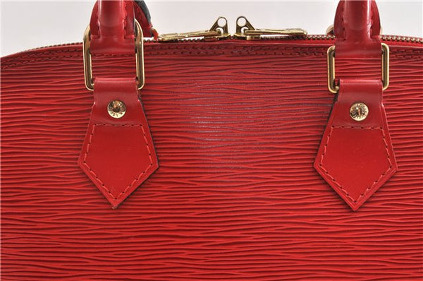 Authentic Louis Vuitton Epi Alma PM Hand Bag Red M52147 LV 1930G