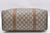 Authentic GUCCI Web Sherry Line Hand Boston Bag GG PVC Leather Brown 1932I