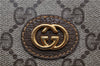 Authentic GUCCI Vintage Clutch Hand Bag Purse GG PVC Leather Brown 1933D