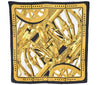 Authentic HERMES Carre 90 Scarf "RHYTHMES" Silk Black 1933I