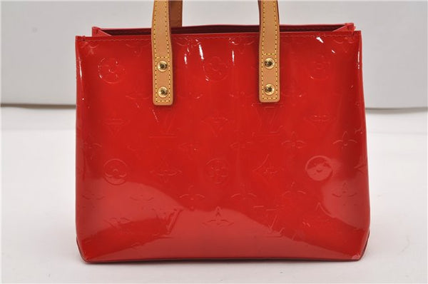 Authentic Louis Vuitton Vernis Reade PM Hand Bag Red M91088 LV 1934G