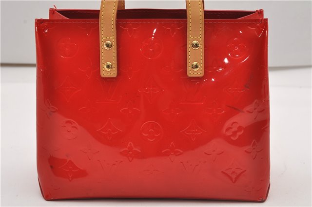 Authentic Louis Vuitton Vernis Reade PM Hand Bag Red M91088 LV 1934G