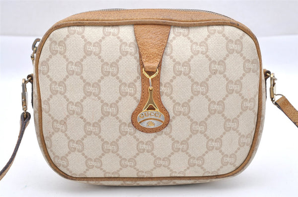 Authentic GUCCI GG Plus PVC Leather Shoulder Cross Body Bag Purse White 1936I